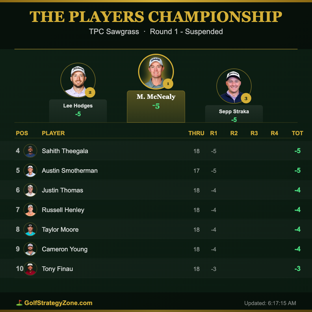 THE PLAYERS Championship 2026: Early Leaders Emerge Round 1